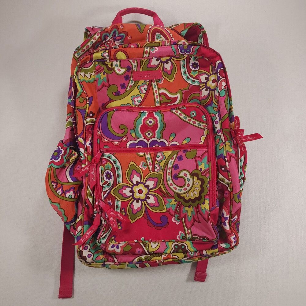 Vera Bradley Backpack Pink Multi Paisley Polyester Women's Good